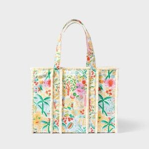 Vacation Fringe Canvas Tote Bag Yellow/Green - Roller Rabbit x Target